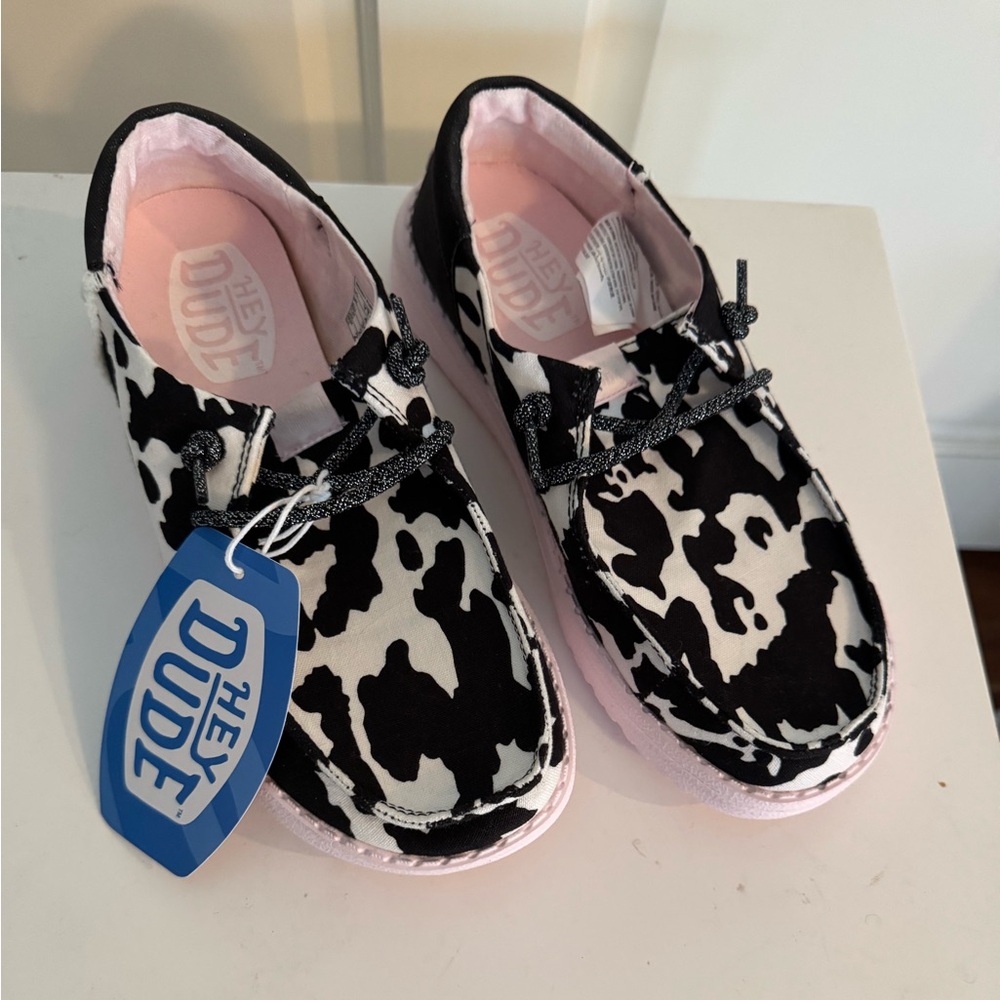 Hey Dude Kids' Black and White Moccasins